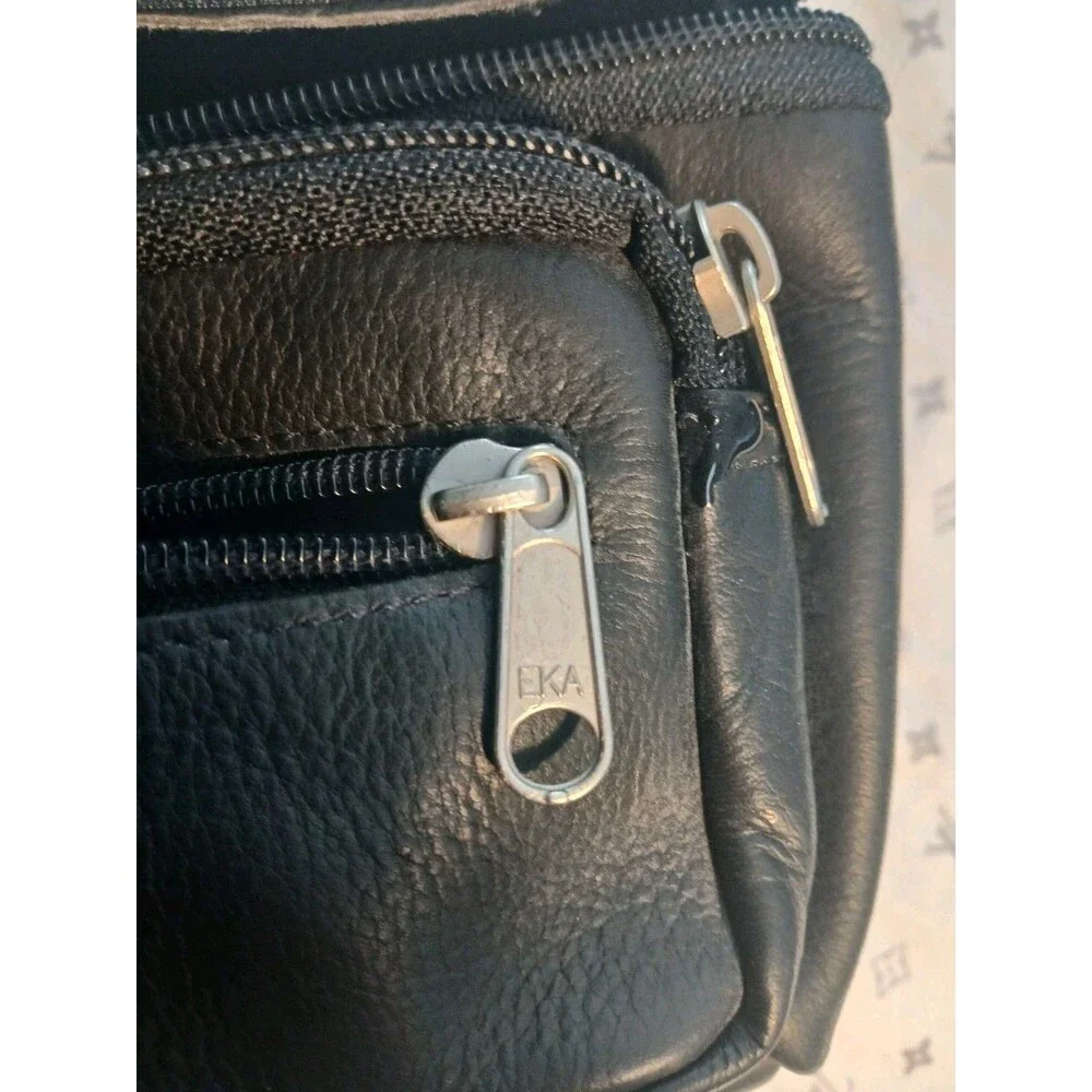 Black Genuine Leather CCW Fanny/Hip Pack